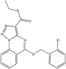 ethyl 5-[(2-chlorobenzyl)sulfanyl][1,2,3]triazolo[1,5-a]quinazoline-3-carboxylate Struktur