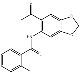 N-(6-acetyl-1,3-benzodioxol-5-yl)-2-iodobenzamide Struktur