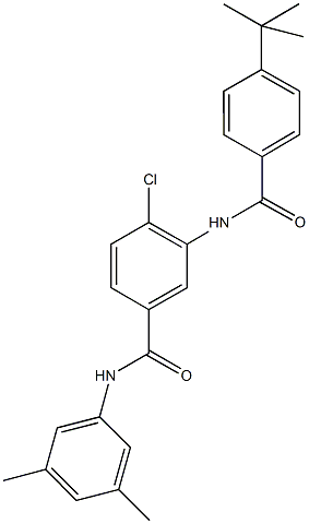 3-[(4-tert-butylbenzoyl)amino]-4-chloro-N-(3,5-dimethylphenyl)benzamide 化学構造式