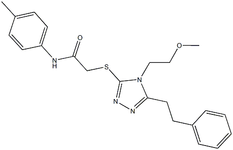 2-{[4-(2-methoxyethyl)-5-(2-phenylethyl)-4H-1,2,4-triazol-3-yl]thio}-N-(4-methylphenyl)acetamide Struktur