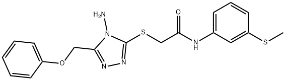 2-{[4-amino-5-(phenoxymethyl)-4H-1,2,4-triazol-3-yl]sulfanyl}-N-[3-(methylsulfanyl)phenyl]acetamide,723298-11-1,结构式