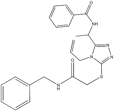 N-[1-(4-allyl-5-{[2-(benzylamino)-2-oxoethyl]sulfanyl}-4H-1,2,4-triazol-3-yl)ethyl]benzamide Structure