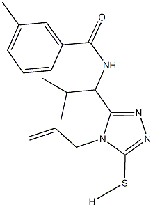 N-[1-(4-allyl-5-sulfanyl-4H-1,2,4-triazol-3-yl)-2-methylpropyl]-3-methylbenzamide Struktur