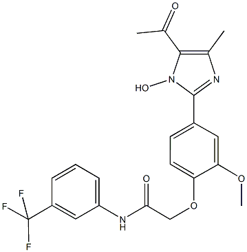 2-[4-(5-acetyl-1-hydroxy-4-methyl-1H-imidazol-2-yl)-2-methoxyphenoxy]-N-[3-(trifluoromethyl)phenyl]acetamide Structure