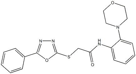 N-[2-(4-morpholinyl)phenyl]-2-[(5-phenyl-1,3,4-oxadiazol-2-yl)sulfanyl]acetamide,723737-59-5,结构式