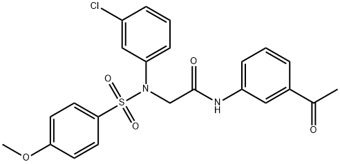 N-(3-acetylphenyl)-2-{3-chloro[(4-methoxyphenyl)sulfonyl]anilino}acetamide Struktur