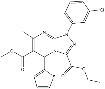 723740-79-2 3-ethyl 6-methyl 1-(3-chlorophenyl)-7-methyl-5-(2-thienyl)-1,5-dihydro[1,2,4]triazolo[4,3-a]pyrimidine-3,6-dicarboxylate