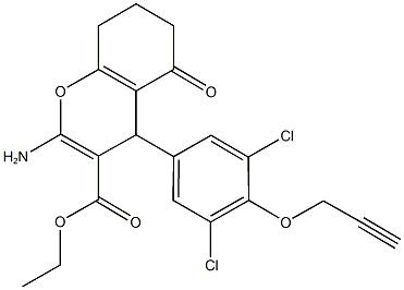 723742-13-0 ethyl 2-amino-4-[3,5-dichloro-4-(2-propynyloxy)phenyl]-5-oxo-5,6,7,8-tetrahydro-4H-chromene-3-carboxylate