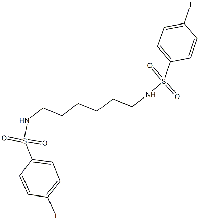4-iodo-N-(6-{[(4-iodophenyl)sulfonyl]amino}hexyl)benzenesulfonamide Struktur