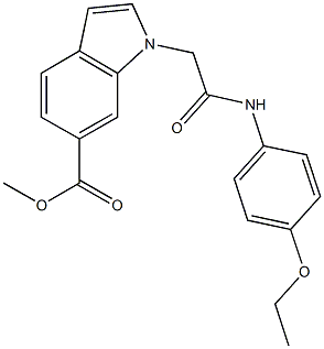 methyl 1-[2-(4-ethoxyanilino)-2-oxoethyl]-1H-indole-6-carboxylate Struktur