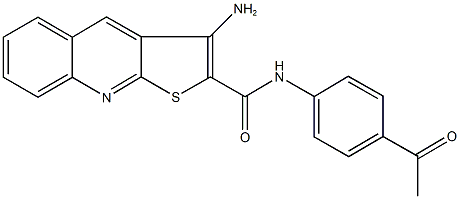 N-(4-acetylphenyl)-3-aminothieno[2,3-b]quinoline-2-carboxamide Struktur