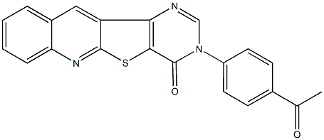 3-(4-acetylphenyl)pyrimido[4',5':4,5]thieno[2,3-b]quinolin-4(3H)-one Struktur