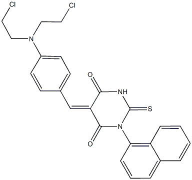 723751-38-0 5-{4-[bis(2-chloroethyl)amino]benzylidene}-1-(1-naphthyl)-2-thioxodihydro-4,6(1H,5H)-pyrimidinedione