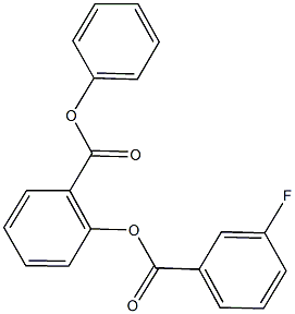 phenyl 2-[(3-fluorobenzoyl)oxy]benzoate Struktur
