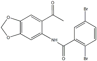 N-(6-acetyl-1,3-benzodioxol-5-yl)-2,5-dibromobenzamide Struktur