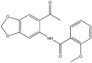 N-(6-acetyl-1,3-benzodioxol-5-yl)-2-methoxybenzamide Struktur