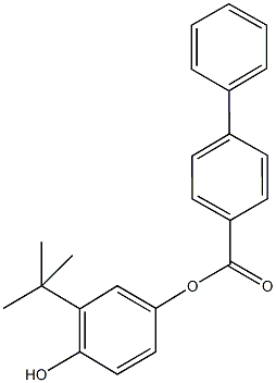 3-tert-butyl-4-hydroxyphenyl[1,1'-biphenyl]-4-carboxylate Struktur