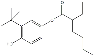3-tert-butyl-4-hydroxyphenyl 2-ethylhexanoate Struktur