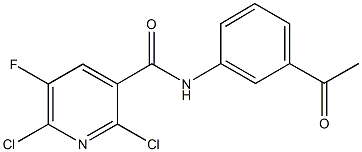 N-(3-acetylphenyl)-2,6-dichloro-5-fluoronicotinamide Struktur