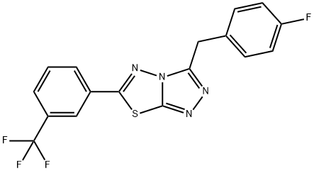 3-(4-fluorobenzyl)-6-[3-(trifluoromethyl)phenyl][1,2,4]triazolo[3,4-b][1,3,4]thiadiazole Struktur