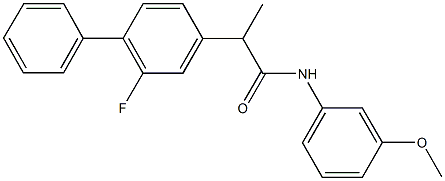 2-(2-fluoro[1,1'-biphenyl]-4-yl)-N-(3-methoxyphenyl)propanamide 化学構造式
