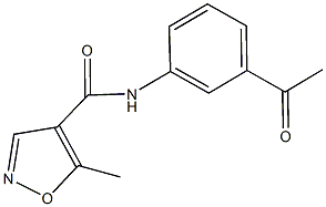 N-(3-acetylphenyl)-5-methyl-4-isoxazolecarboxamide Struktur