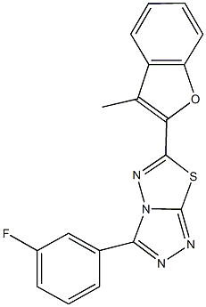 3-(3-fluorophenyl)-6-(3-methyl-1-benzofuran-2-yl)[1,2,4]triazolo[3,4-b][1,3,4]thiadiazole Structure