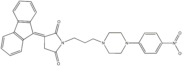 3-(9H-fluoren-9-ylidene)-1-[3-(4-{4-nitrophenyl}-1-piperazinyl)propyl]-2,5-pyrrolidinedione Structure