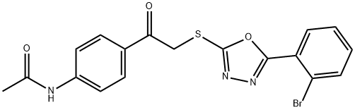724438-00-0 N-[4-(2-{[5-(2-bromophenyl)-1,3,4-oxadiazol-2-yl]sulfanyl}acetyl)phenyl]acetamide