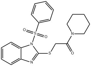 2-oxo-2-(1-piperidinyl)ethyl1-(phenylsulfonyl)-1H-benzimidazol-2-ylsulfide,724439-20-7,结构式