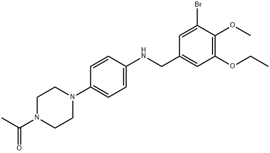 N-[4-(4-acetyl-1-piperazinyl)phenyl]-N-(3-bromo-5-ethoxy-4-methoxybenzyl)amine Struktur