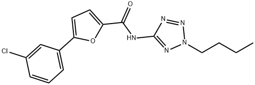 724449-48-3 N-(2-butyl-2H-tetraazol-5-yl)-5-(3-chlorophenyl)-2-furamide