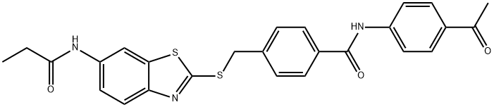 N-(4-acetylphenyl)-4-({[6-(propionylamino)-1,3-benzothiazol-2-yl]sulfanyl}methyl)benzamide|