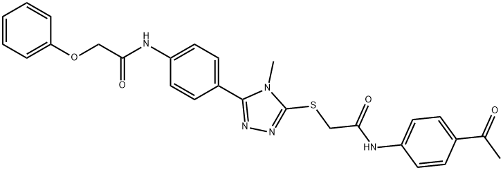 N-(4-acetylphenyl)-2-[(4-methyl-5-{4-[(phenoxyacetyl)amino]phenyl}-4H-1,2,4-triazol-3-yl)sulfanyl]acetamide Structure