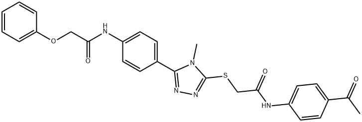 724451-10-9 N-(4-acetylphenyl)-2-[(4-methyl-5-{4-[(phenoxyacetyl)amino]phenyl}-4H-1,2,4-triazol-3-yl)sulfanyl]acetamide