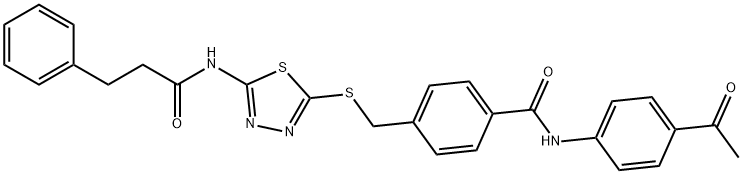 724451-61-0 N-(4-acetylphenyl)-4-[({5-[(3-phenylpropanoyl)amino]-1,3,4-thiadiazol-2-yl}sulfanyl)methyl]benzamide