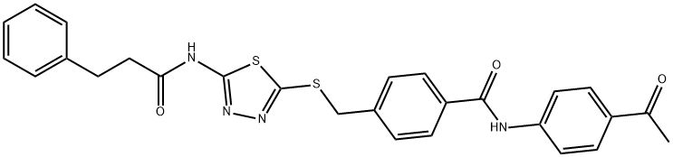 N-(4-acetylphenyl)-4-[({5-[(3-phenylpropanoyl)amino]-1,3,4-thiadiazol-2-yl}sulfanyl)methyl]benzamide Structure