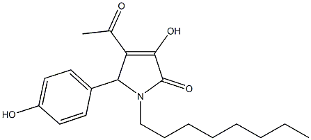 4-acetyl-3-hydroxy-5-(4-hydroxyphenyl)-1-octyl-1,5-dihydro-2H-pyrrol-2-one Struktur
