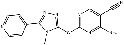 724702-97-0 4-amino-2-{[4-methyl-5-(4-pyridinyl)-4H-1,2,4-triazol-3-yl]sulfanyl}-5-pyrimidinecarbonitrile