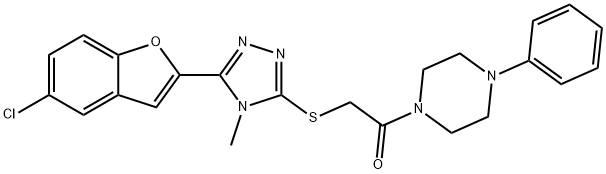 724739-03-1 5-(5-chloro-1-benzofuran-2-yl)-4-methyl-4H-1,2,4-triazol-3-yl 2-oxo-2-(4-phenyl-1-piperazinyl)ethyl sulfide