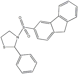 3-(9H-fluoren-3-ylsulfonyl)-2-phenyl-1,3-thiazolidine Structure