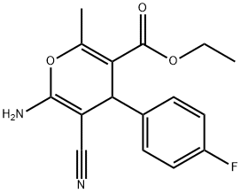 ethyl 6-amino-5-cyano-4-(4-fluorophenyl)-2-methyl-4H-pyran-3-carboxylate Structure