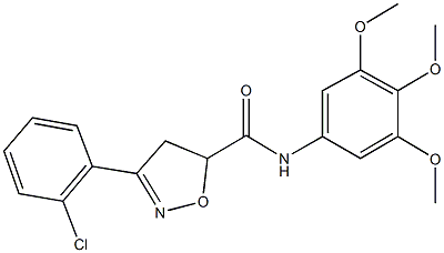 3-(2-chlorophenyl)-N-(3,4,5-trimethoxyphenyl)-4,5-dihydro-5-isoxazolecarboxamide Struktur