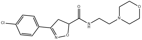 3-(4-chlorophenyl)-N-[2-(4-morpholinyl)ethyl]-4,5-dihydro-5-isoxazolecarboxamide Struktur