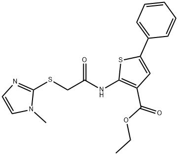 726137-01-5 ethyl 2-({[(1-methyl-1H-imidazol-2-yl)sulfanyl]acetyl}amino)-5-phenyl-3-thiophenecarboxylate