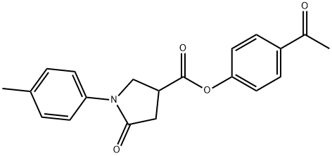 4-acetylphenyl 1-(4-methylphenyl)-5-oxo-3-pyrrolidinecarboxylate 结构式