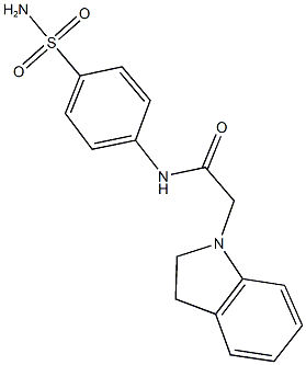 N-[4-(aminosulfonyl)phenyl]-2-(2,3-dihydro-1H-indol-1-yl)acetamide Struktur