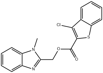 (1-methyl-1H-benzimidazol-2-yl)methyl 3-chloro-1-benzothiophene-2-carboxylate Structure