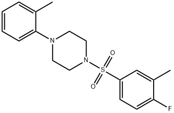 1-[(4-fluoro-3-methylphenyl)sulfonyl]-4-(2-methylphenyl)piperazine Structure