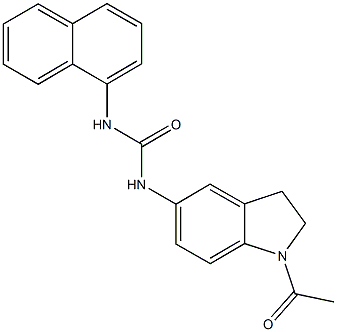 N-(1-acetyl-2,3-dihydro-1H-indol-5-yl)-N'-(1-naphthyl)urea Struktur